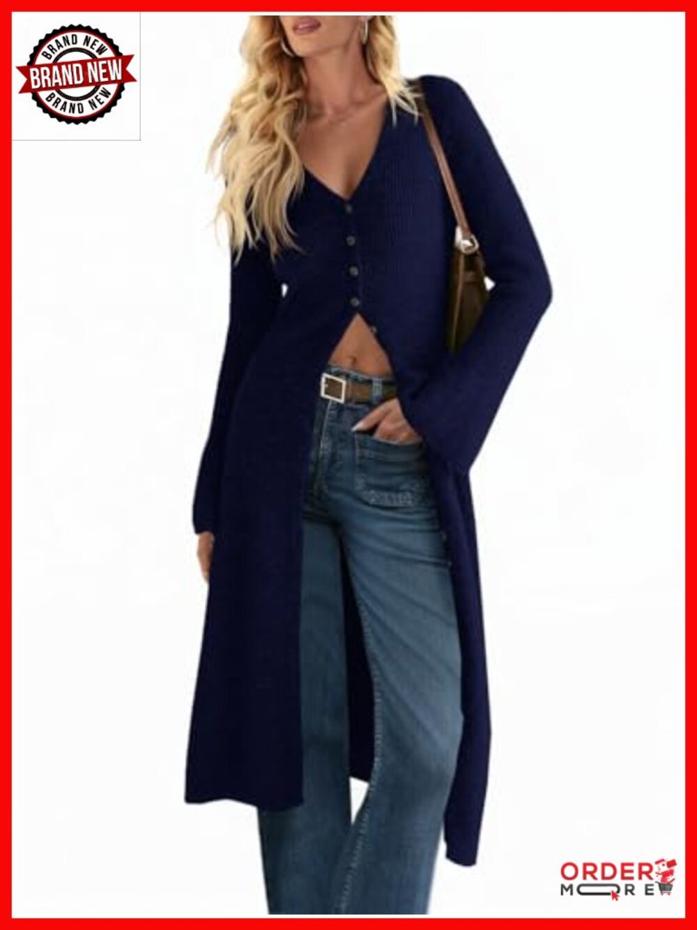 Womens Long Cardigan Sweater Button Down Midi Knit Coatigan